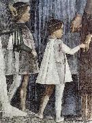 Andrea Mantegna Freskenzyklus in der Camera degli Sposi im Palazzo Ducale in Mantua, Szene: Zusammentreffen von Herzog Ludovico Gonzaga mit Kardinal Francesco Gonzaga oil painting artist